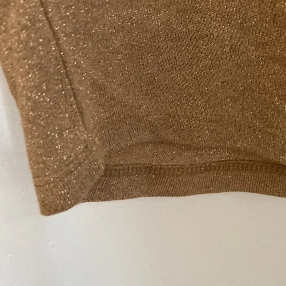 ✨ J.Crew Women’s Gold Metallic V-Neck Pullover Knit Top | Size S ✨